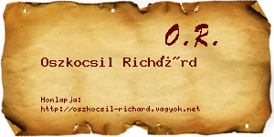 Oszkocsil Richárd névjegykártya