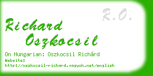 richard oszkocsil business card